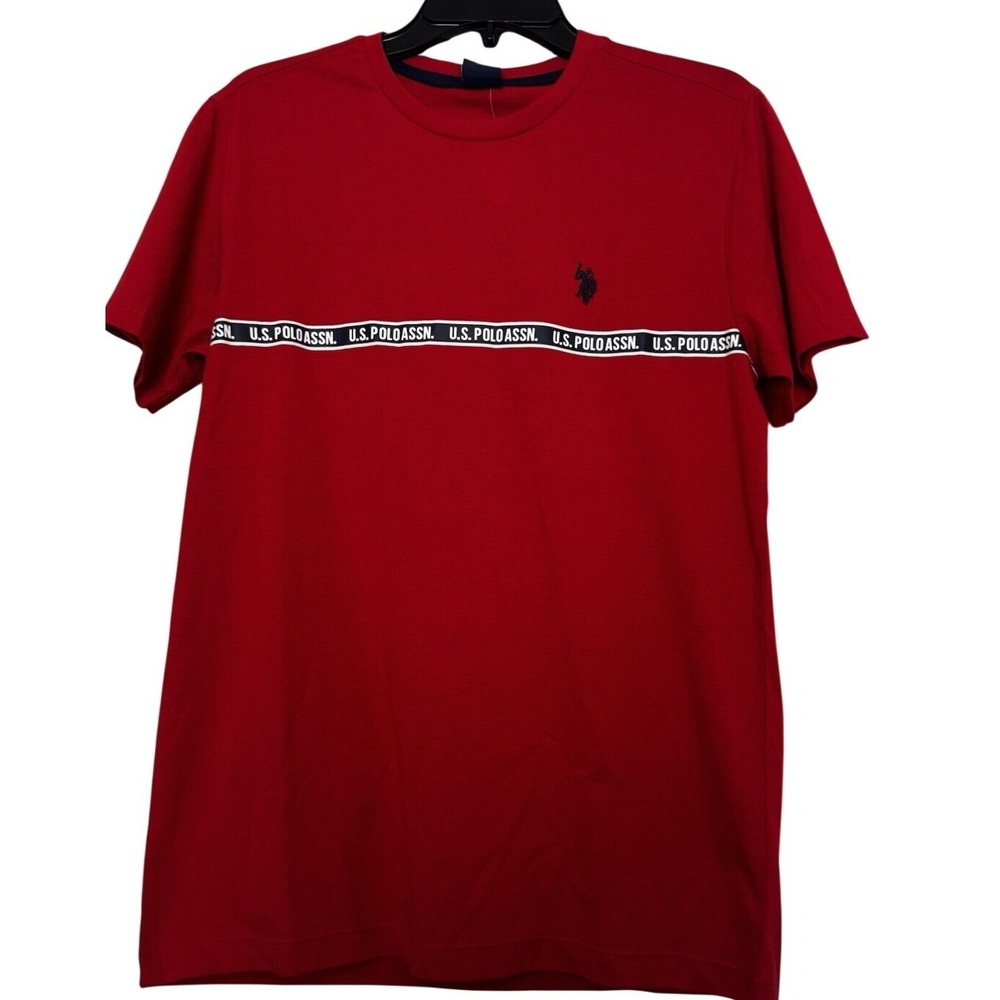 US Polo Assn‎ Mens Red Logo Stripe Graphic T-Shirt Short Sleeve Small NWT